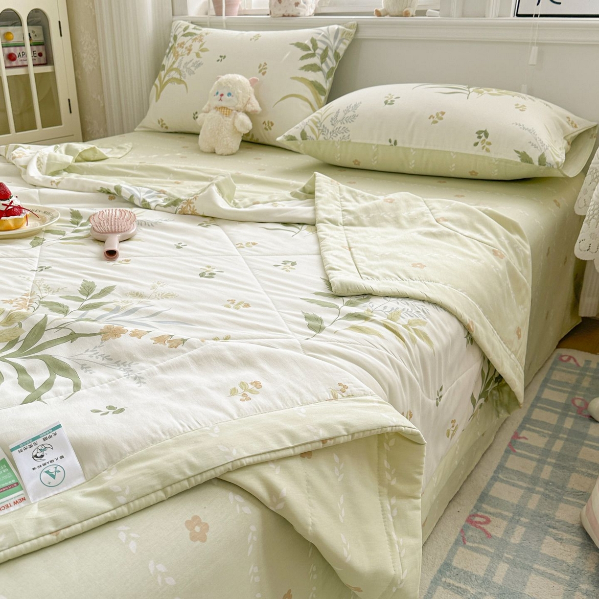 91家纺网 家纺一手货源 找家纺 棉森家纺 2026春夏新款全棉纯棉棉花夏被夏凉被空调被-风格三 密叶