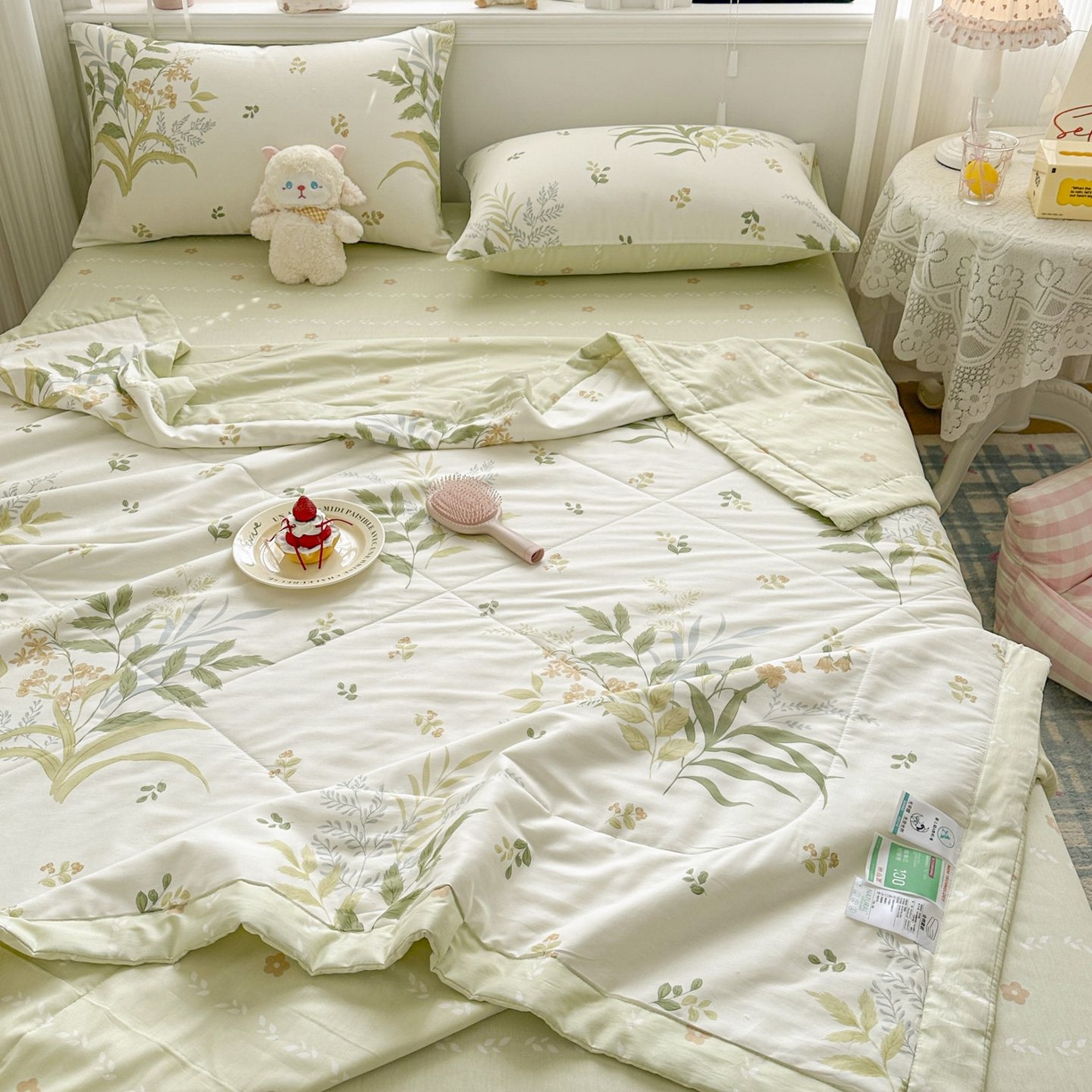 91家纺网 家纺一手货源 找家纺 棉森家纺 2026春夏新款全棉纯棉棉花夏被夏凉被空调被-风格三 密叶