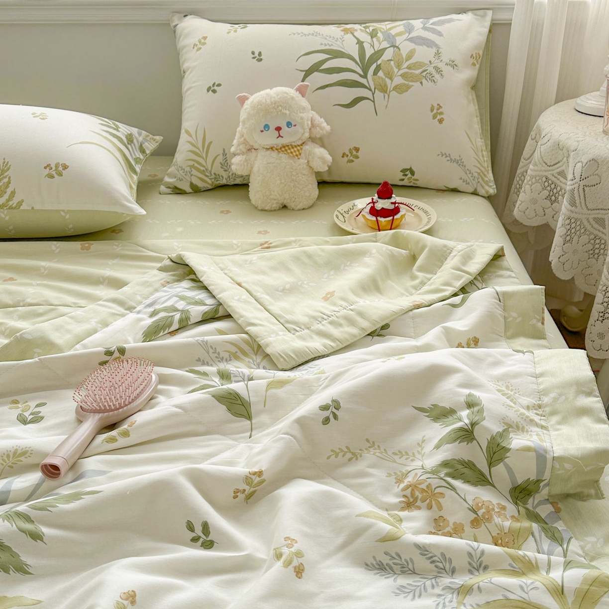 91家纺网 家纺一手货源 找家纺 棉森家纺 2026春夏新款全棉纯棉棉花夏被夏凉被空调被-风格三 密叶