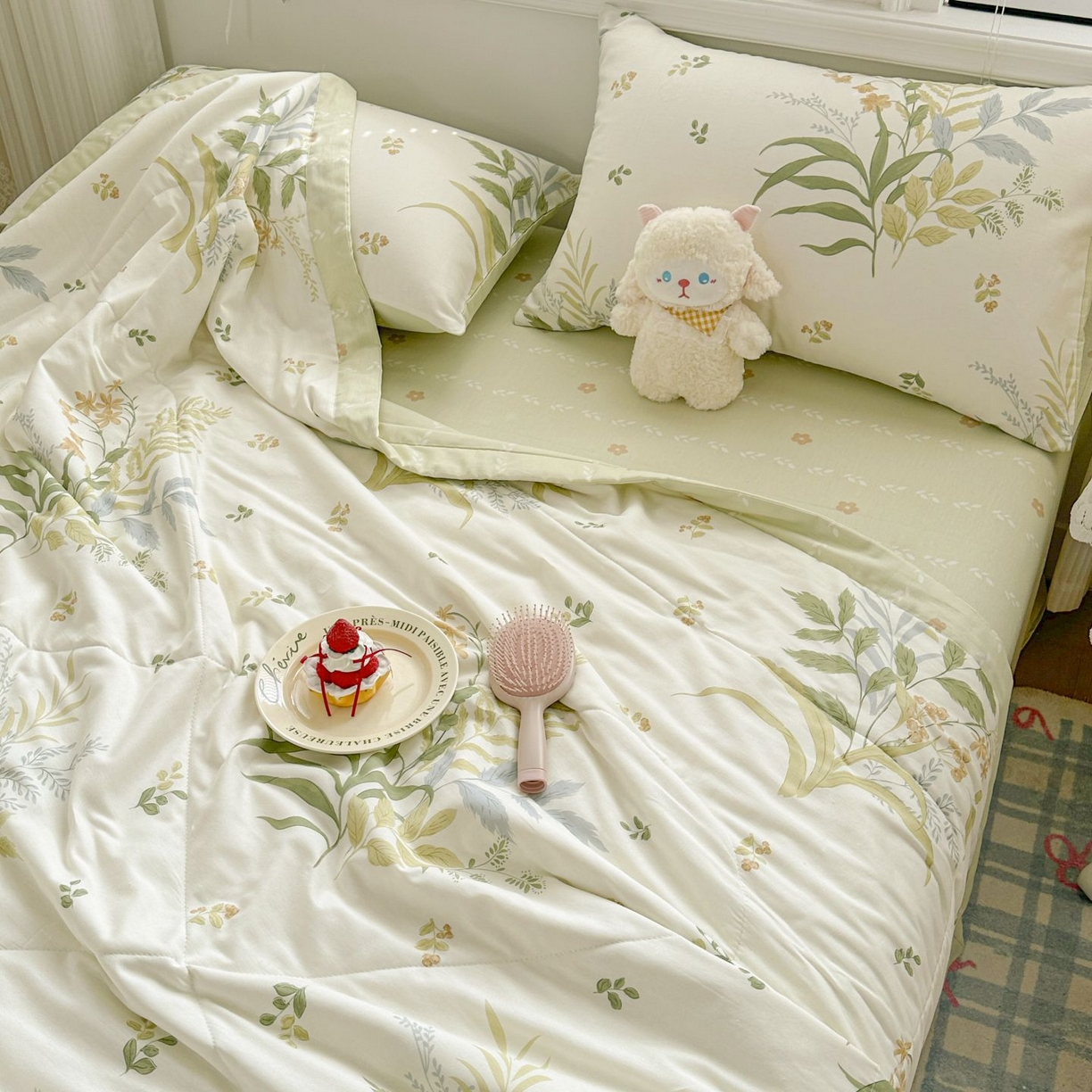 91家纺网 家纺一手货源 找家纺 棉森家纺 2026春夏新款全棉纯棉棉花夏被夏凉被空调被-风格三 密叶