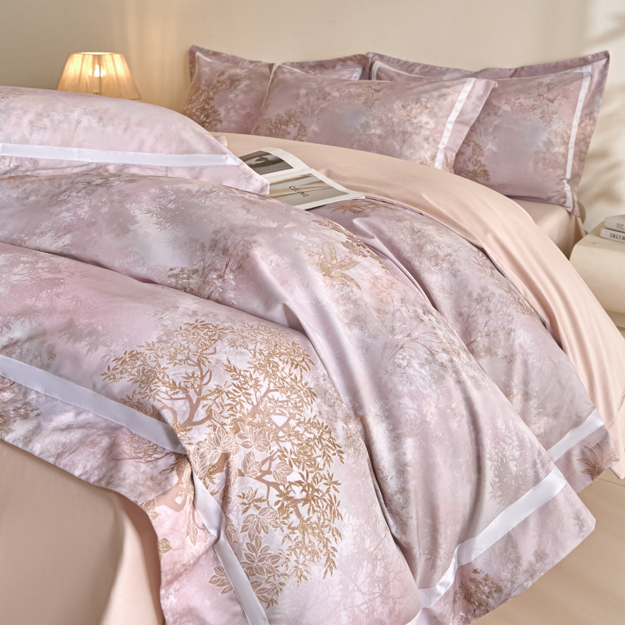 91家纺网 家纺一手货源 找家纺 （总）新方向 【控价 提供买家秀】2026新款数码印花50s双股全棉贡缎长绒棉四件套-盛世（控价 标准328元 加大348元）