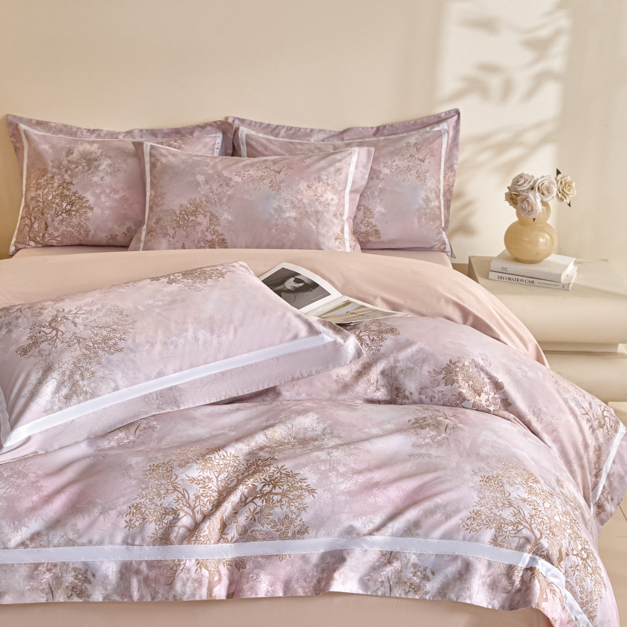 91家纺网 家纺一手货源 找家纺 （总）新方向 【控价 提供买家秀】2026新款数码印花50s双股全棉贡缎长绒棉四件套-盛世（控价 标准328元 加大348元）