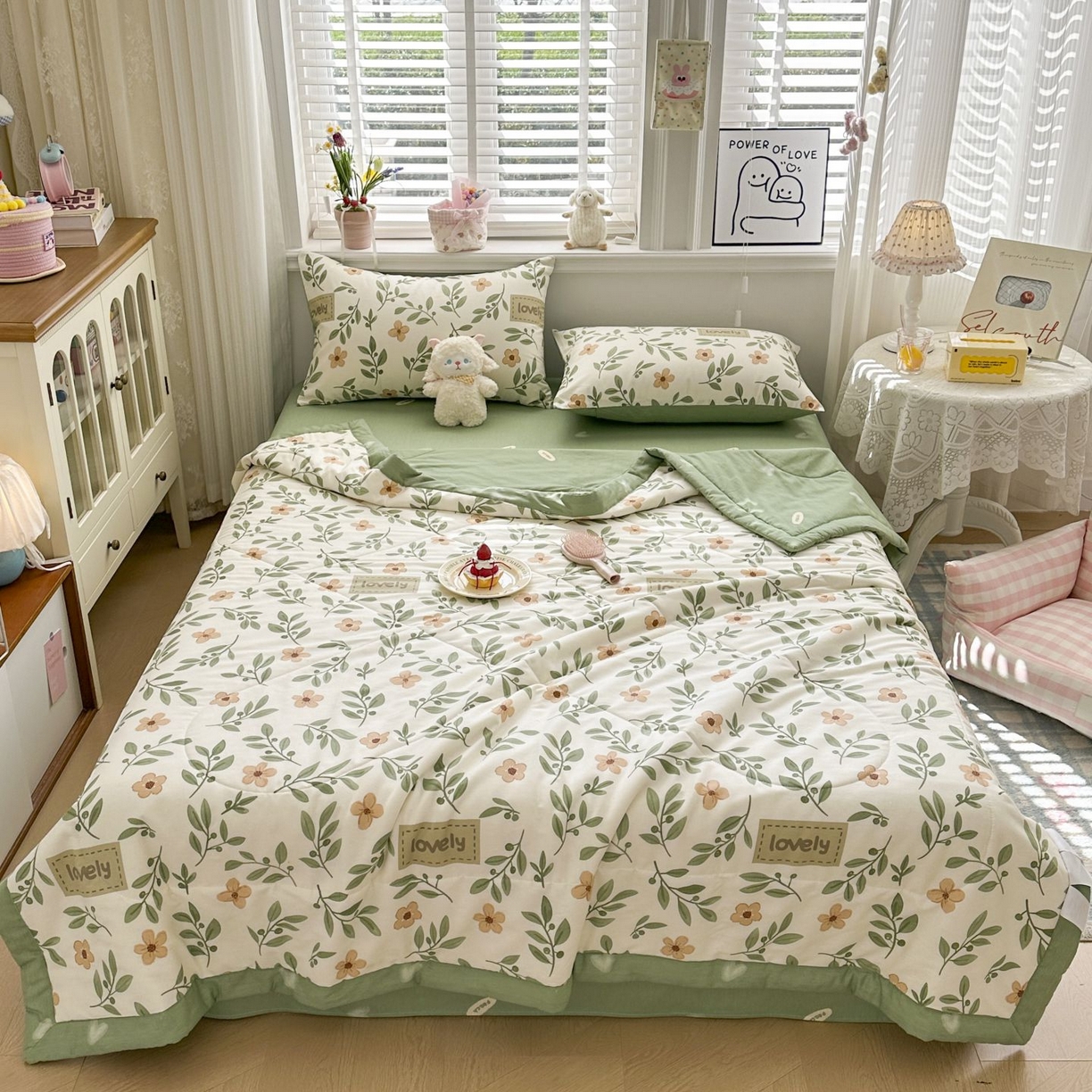 91家纺网 家纺一手货源 找家纺 棉森家纺 2026春夏新款全棉纯棉棉花夏被夏凉被空调被-风格三 青柠薄荷