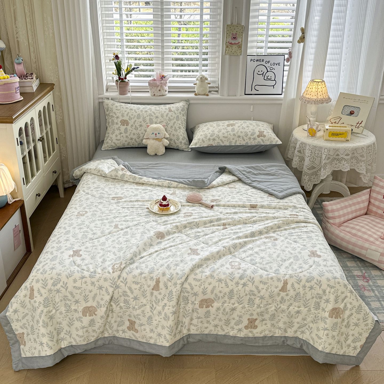 91家纺网 家纺一手货源 找家纺 棉森家纺 2026春夏新款全棉纯棉棉花夏被夏凉被空调被-风格三 森林秘境-蓝