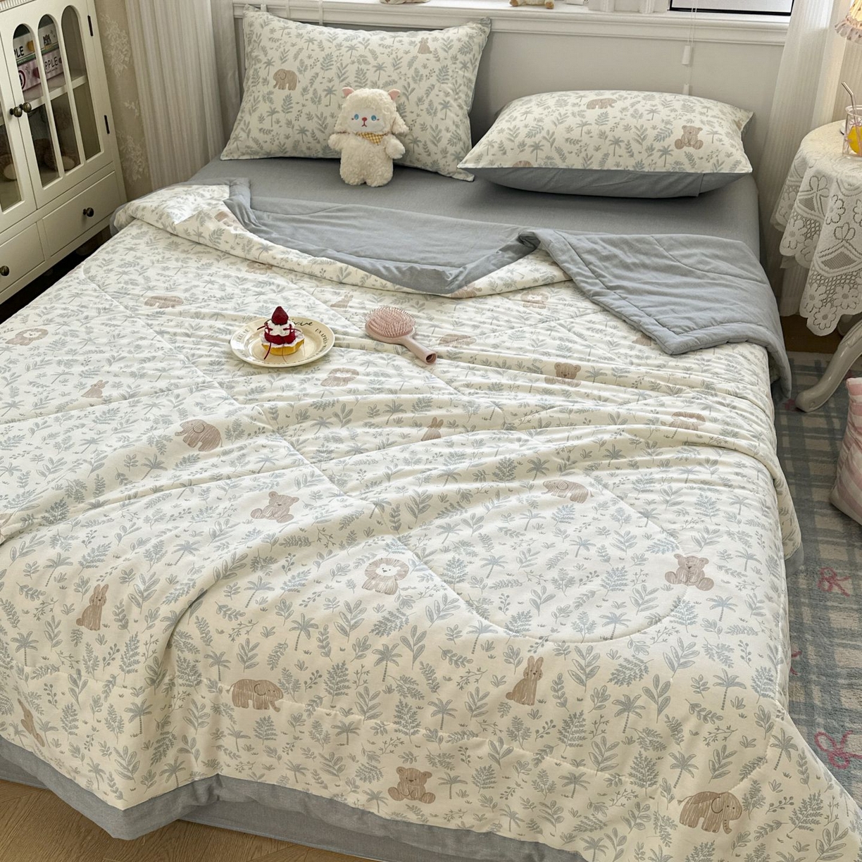 91家纺网 家纺一手货源 找家纺 棉森家纺 2026春夏新款全棉纯棉棉花夏被夏凉被空调被-风格三 森林秘境-蓝