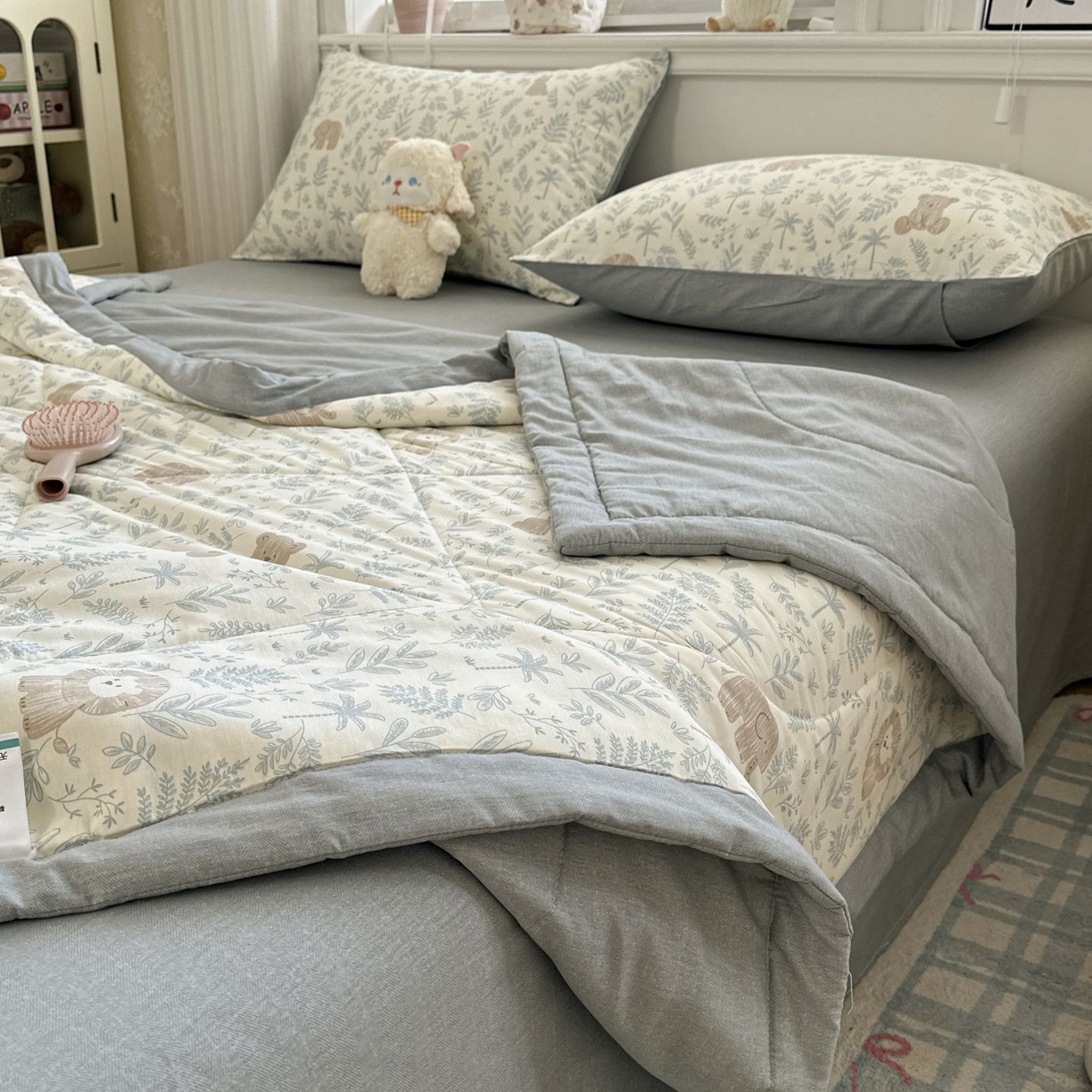 91家纺网 家纺一手货源 找家纺 棉森家纺 2026春夏新款全棉纯棉棉花夏被夏凉被空调被-风格三 森林秘境-蓝