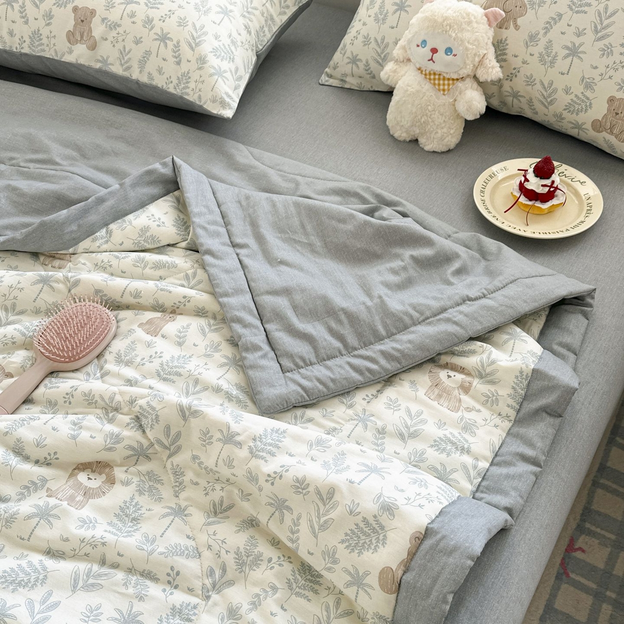 91家纺网 家纺一手货源 找家纺 棉森家纺 2026春夏新款全棉纯棉棉花夏被夏凉被空调被-风格三 森林秘境-蓝