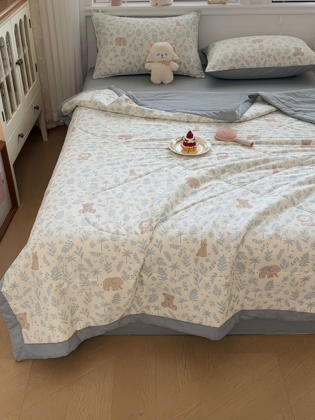 91家纺网 家纺一手货源 找家纺 棉森家纺 2026春夏新款全棉纯棉棉花夏被夏凉被空调被-风格三 森林秘境-蓝