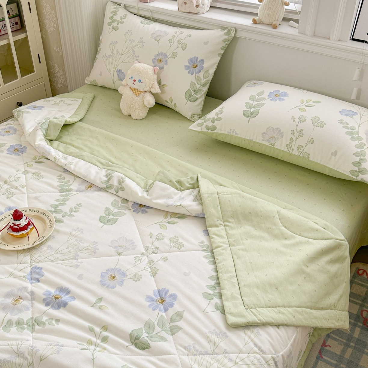 91家纺网 家纺一手货源 找家纺 棉森家纺 2026春夏新款全棉纯棉棉花夏被夏凉被空调被-风格三 生机盎然