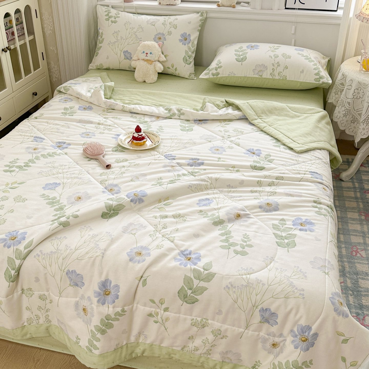 91家纺网 家纺一手货源 找家纺 棉森家纺 2026春夏新款全棉纯棉棉花夏被夏凉被空调被-风格三 生机盎然