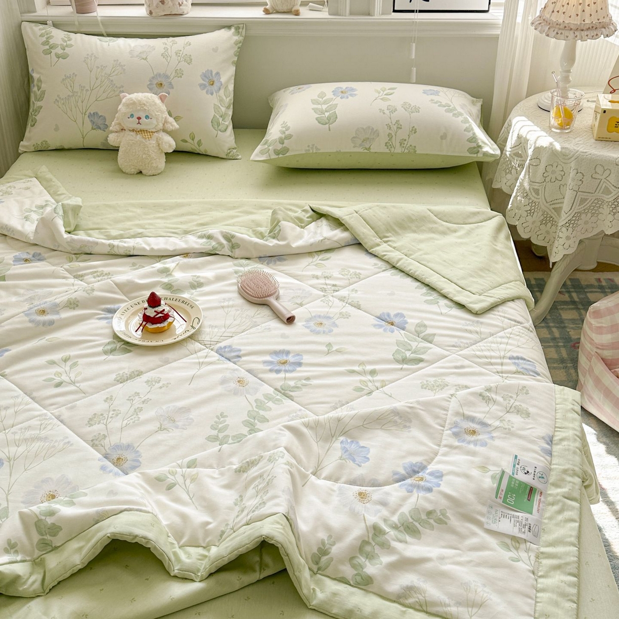 91家纺网 家纺一手货源 找家纺 棉森家纺 2026春夏新款全棉纯棉棉花夏被夏凉被空调被-风格三 生机盎然