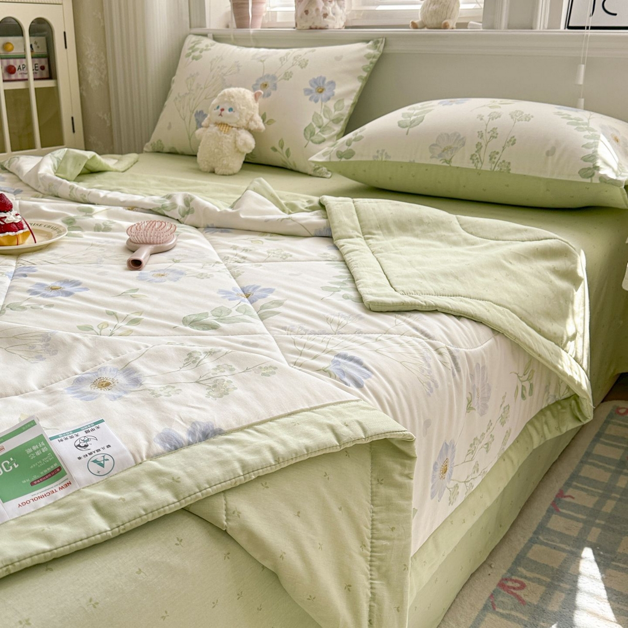 91家纺网 家纺一手货源 找家纺 棉森家纺 2026春夏新款全棉纯棉棉花夏被夏凉被空调被-风格三 生机盎然
