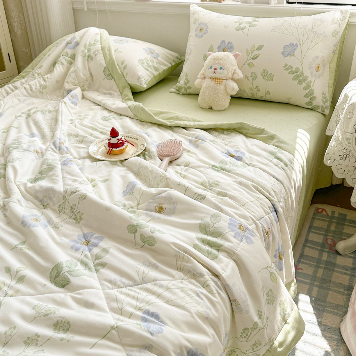 91家纺网 家纺一手货源 找家纺 棉森家纺 2026春夏新款全棉纯棉棉花夏被夏凉被空调被-风格三 生机盎然