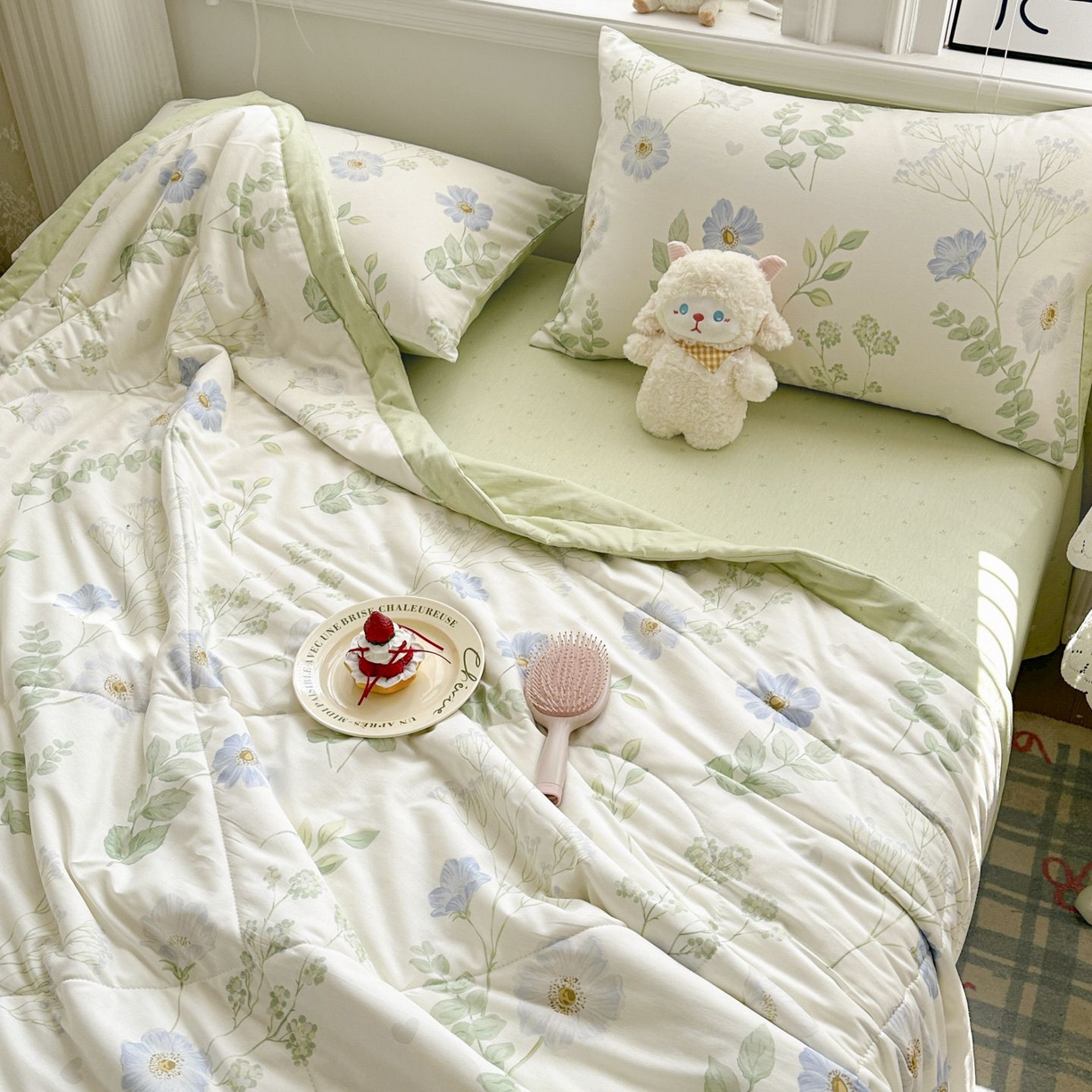 91家纺网 家纺一手货源 找家纺 棉森家纺 2026春夏新款全棉纯棉棉花夏被夏凉被空调被-风格三 生机盎然