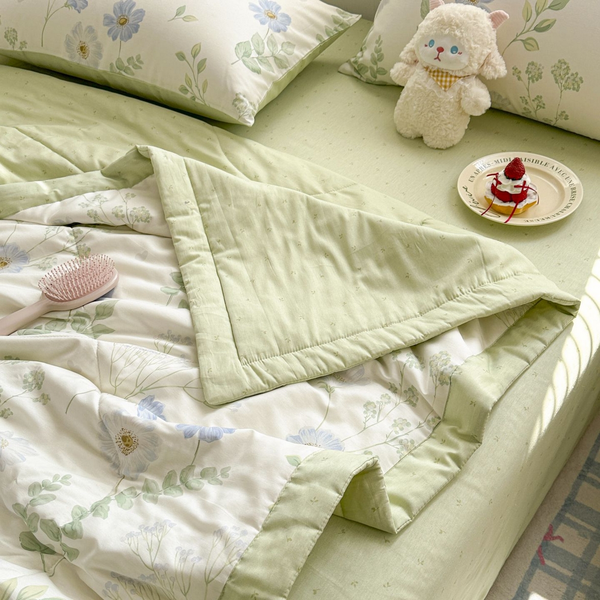 91家纺网 家纺一手货源 找家纺 棉森家纺 2026春夏新款全棉纯棉棉花夏被夏凉被空调被-风格三 生机盎然