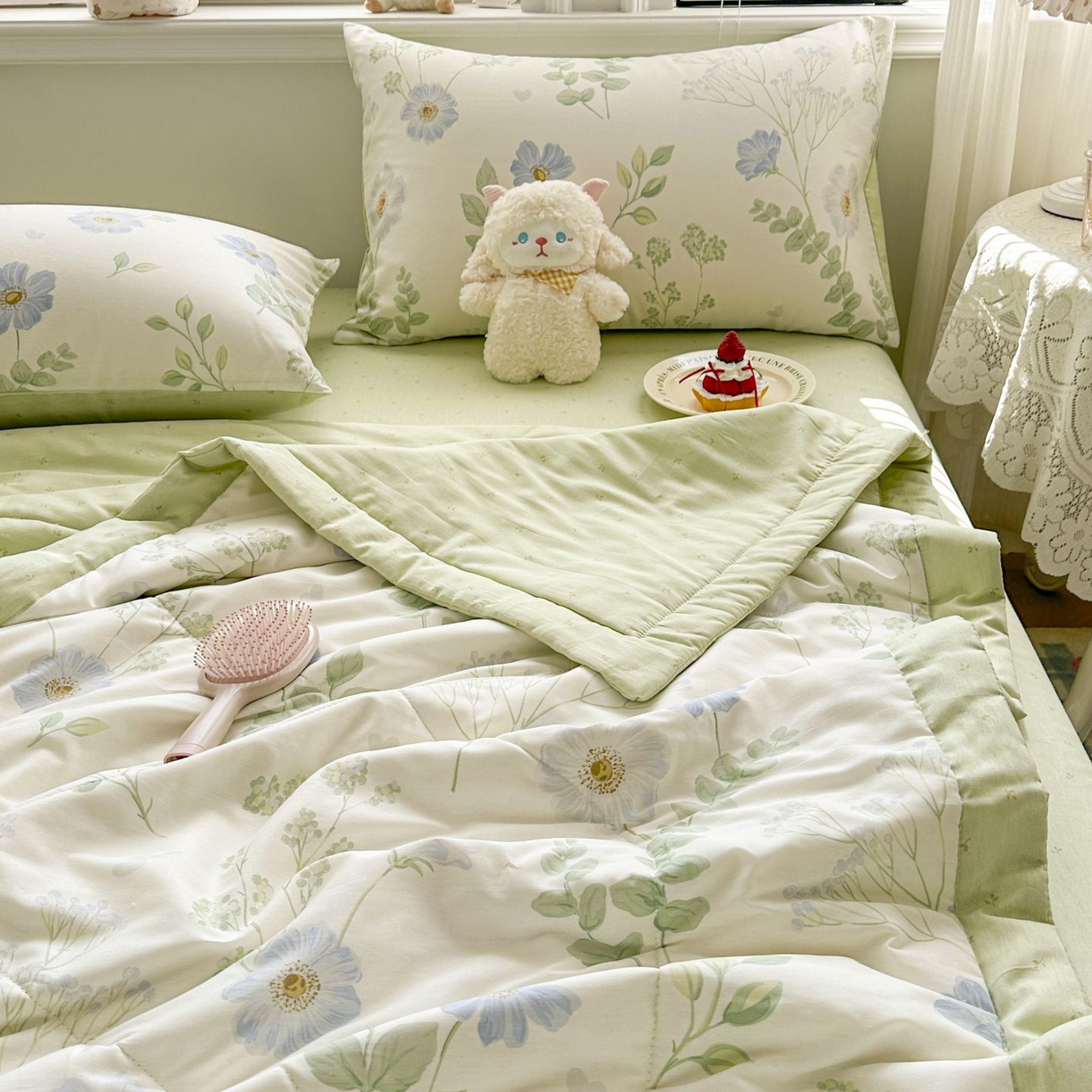 91家纺网 家纺一手货源 找家纺 棉森家纺 2026春夏新款全棉纯棉棉花夏被夏凉被空调被-风格三 生机盎然