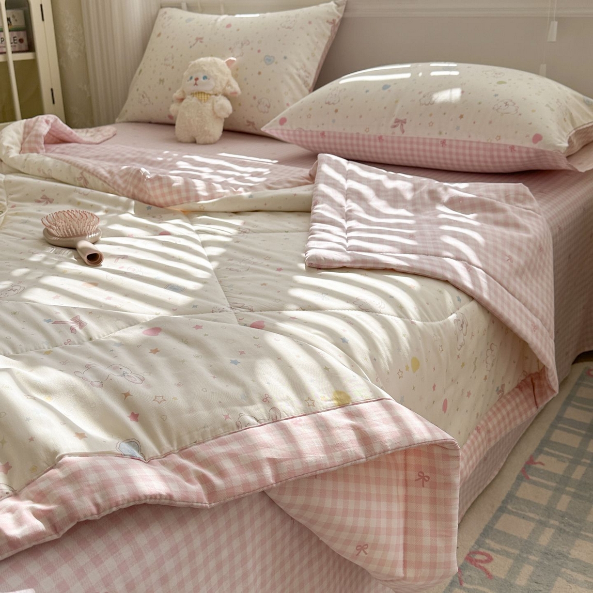 91家纺网 家纺一手货源 找家纺 棉森家纺 2026春夏新款全棉纯棉棉花夏被夏凉被空调被-风格三 兔兔甜心