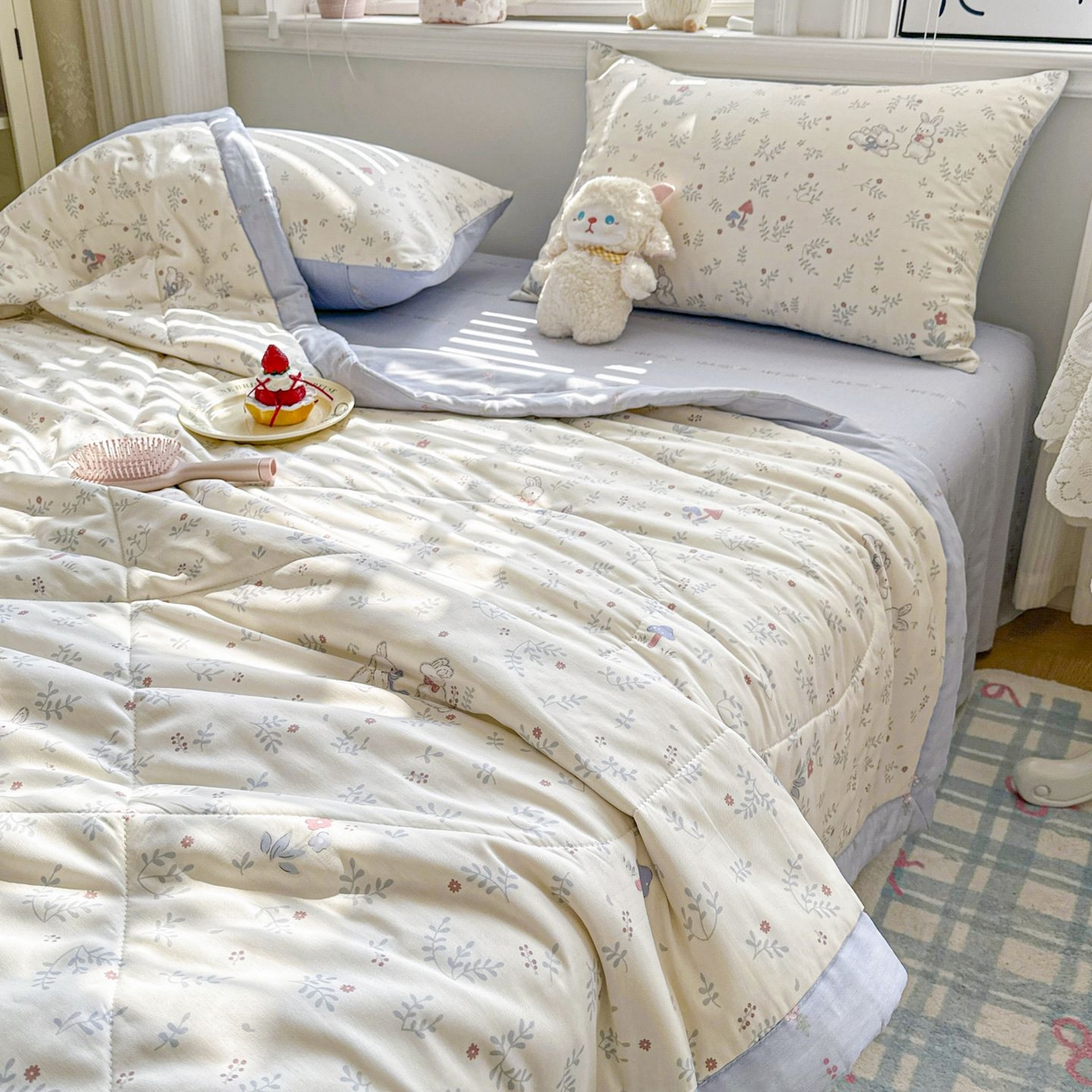 91家纺网 家纺一手货源 找家纺 棉森家纺 2026春夏新款全棉纯棉棉花夏被夏凉被空调被-风格三 寻觅时光-蓝