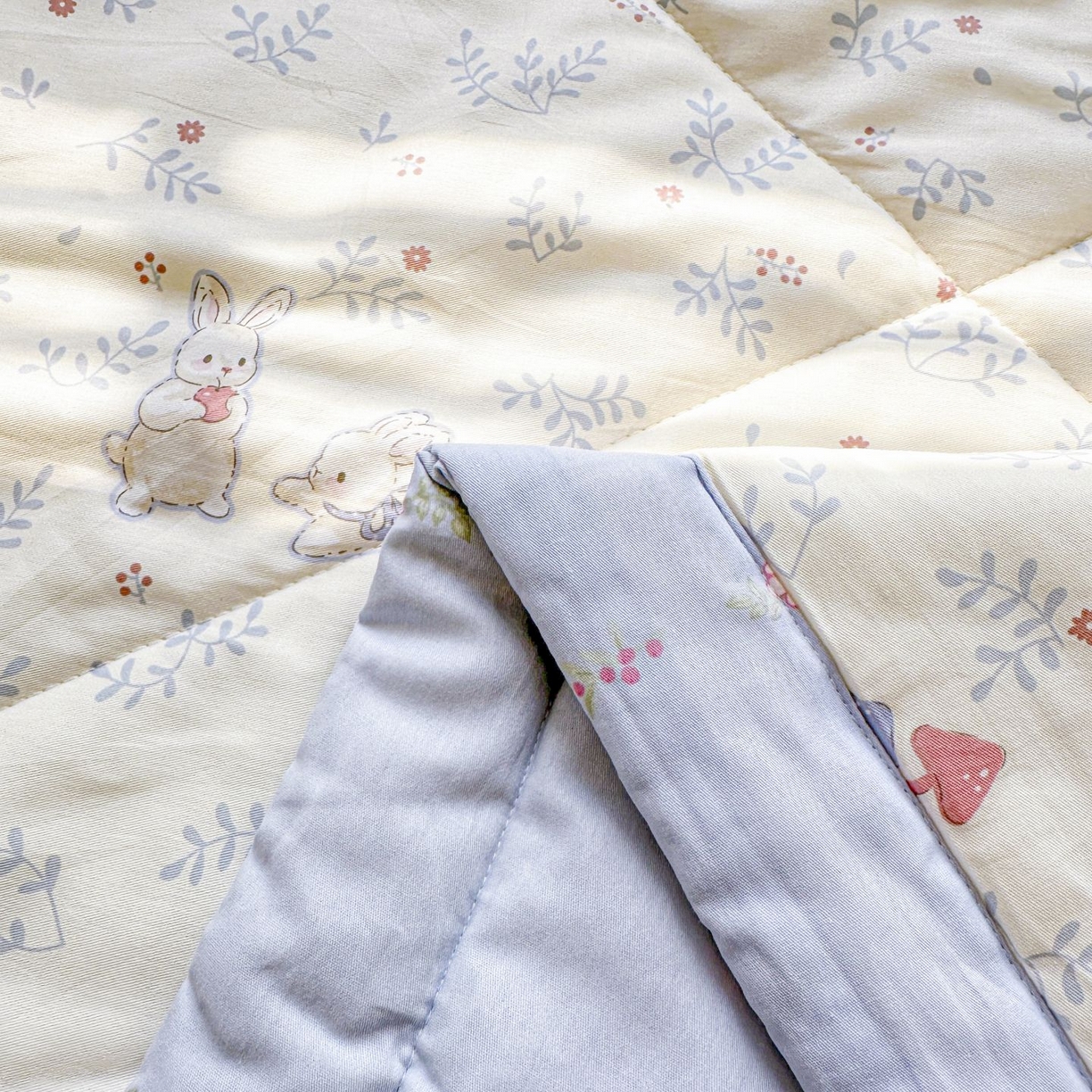 91家纺网 家纺一手货源 找家纺 棉森家纺 2026春夏新款全棉纯棉棉花夏被夏凉被空调被-风格三 寻觅时光-蓝