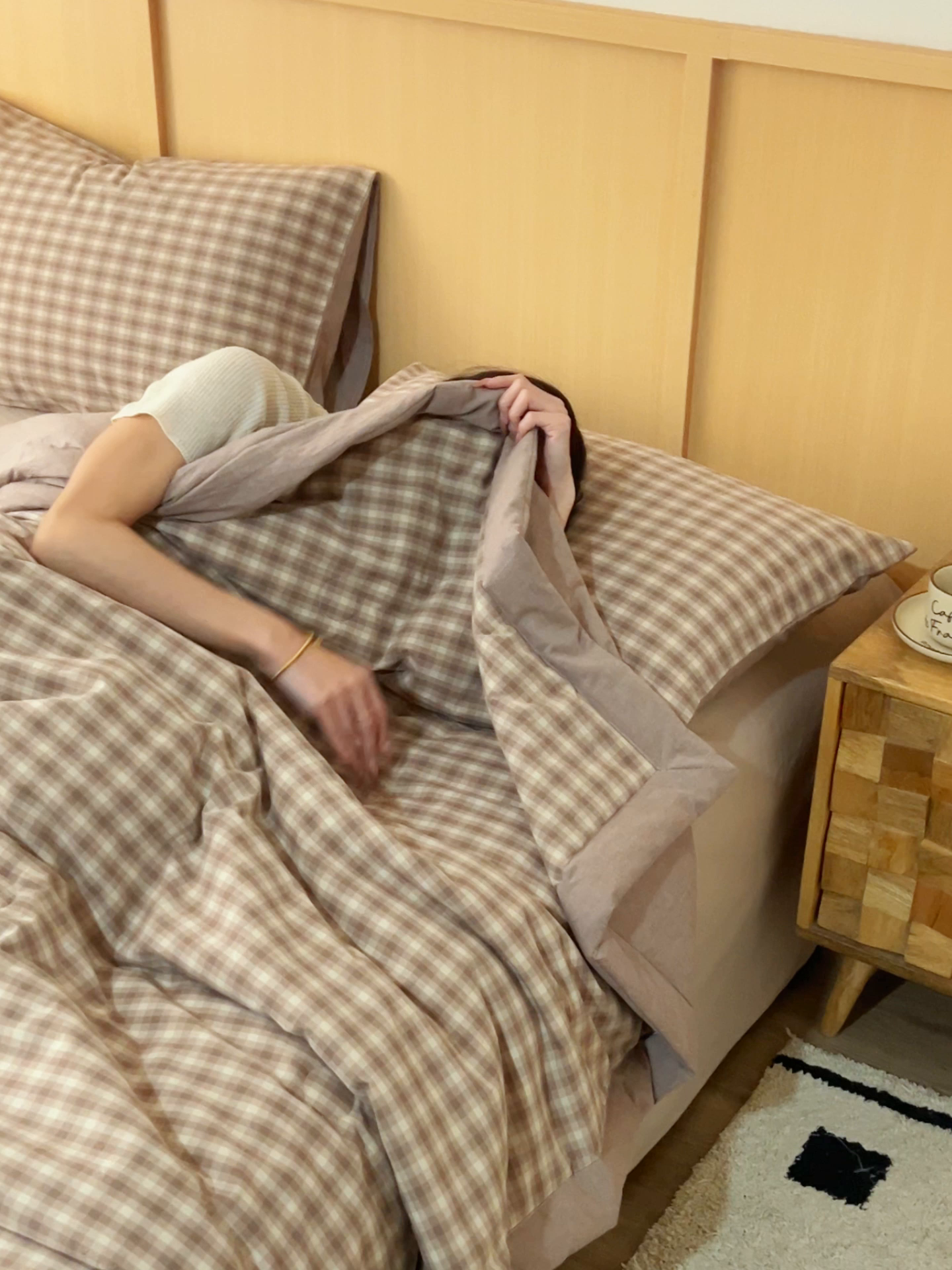 91家纺网 家纺一手货源 找家纺 简如 2026新款全棉纯棉色织水洗棉棉花空调被夏凉被 浣花-咖