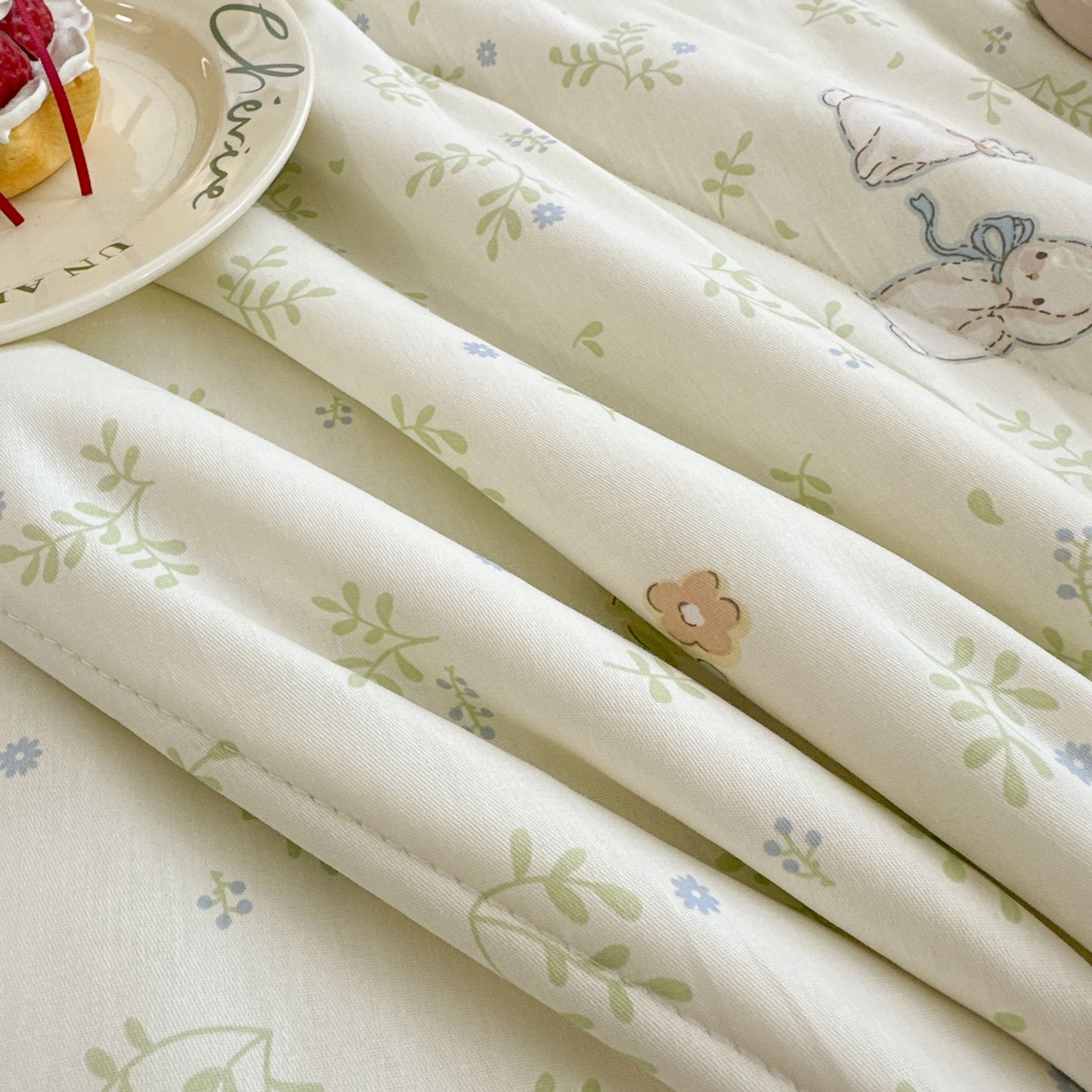 91家纺网 家纺一手货源 找家纺 棉森家纺 2026春夏新款全棉纯棉棉花夏被夏凉被空调被-风格三 寻觅时光-绿