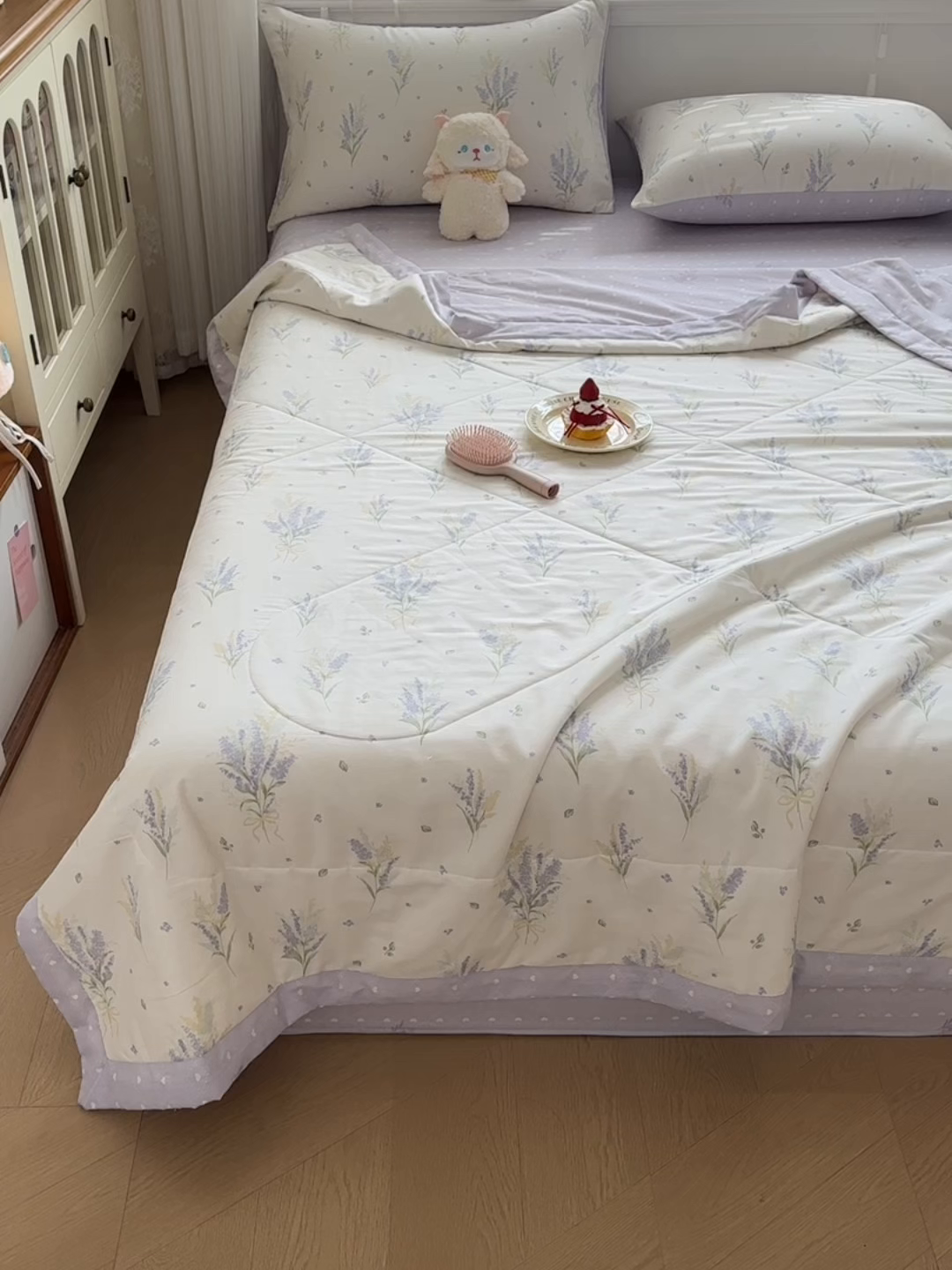 91家纺网 家纺一手货源 找家纺 棉森家纺 2026春夏新款全棉纯棉棉花夏被夏凉被空调被-风格三 紫色浪漫