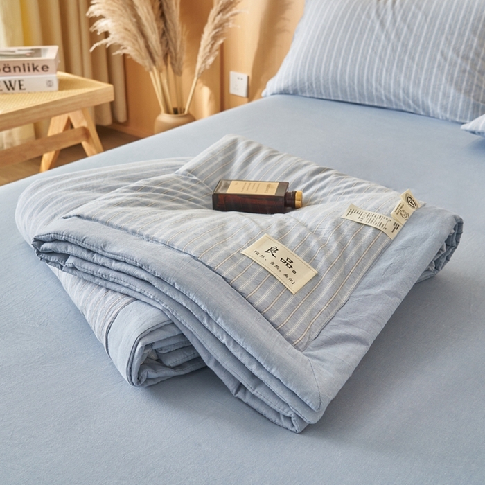 91家纺网 家纺一手货源 找家纺 简如 2026新款全棉纯棉色织水洗棉棉花空调被夏凉被 乐视-兰