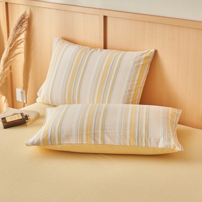 91家纺网 家纺一手货源 找家纺 简如 2026新款全棉纯棉色织水洗棉棉花空调被夏凉被 沐妍-黄