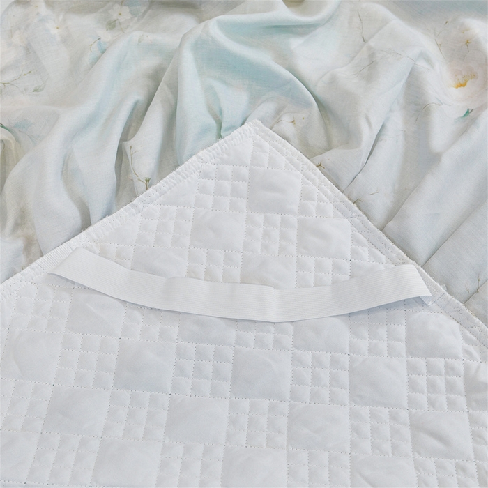 91家纺网 家纺一手货源 找家纺 宜凡家纺 2026新款莱赛尔印花夹棉单床裙床裙三件套 蓝铃风语