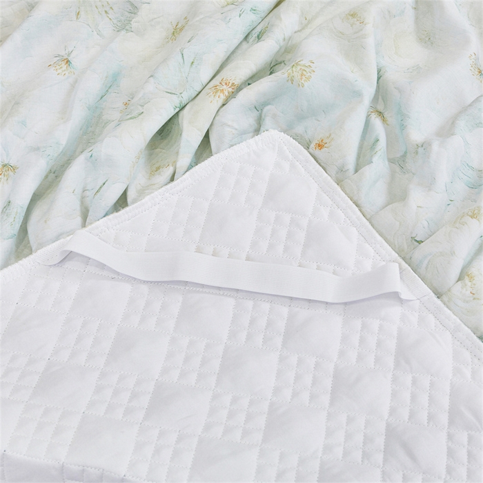 91家纺网 家纺一手货源 找家纺 宜凡家纺 2026新款莱赛尔印花夹棉单床裙床裙三件套 栀子花年