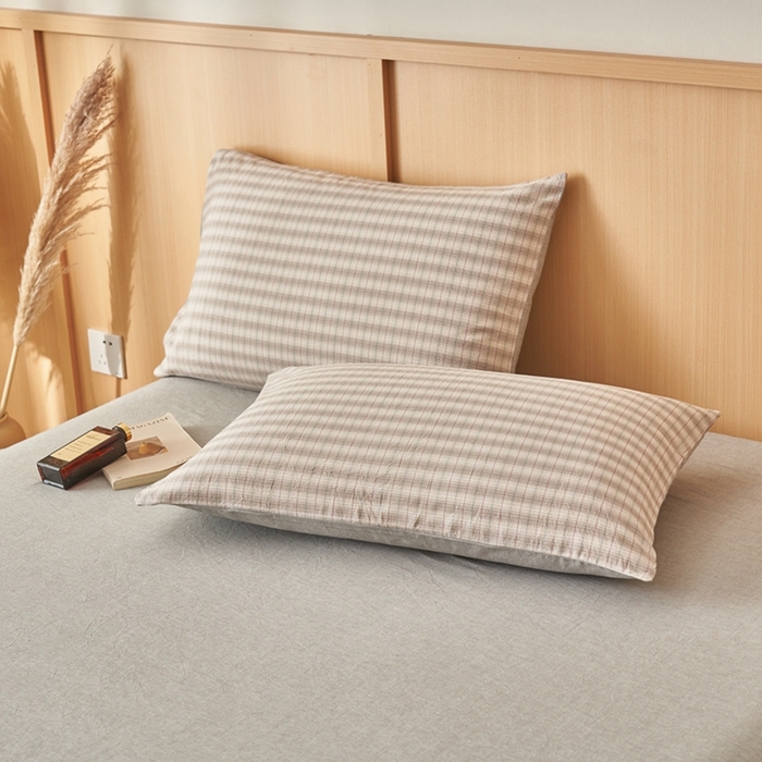 91家纺网 家纺一手货源 找家纺 简如 2026新款全棉纯棉色织水洗棉棉花空调被夏凉被 柠檬-灰