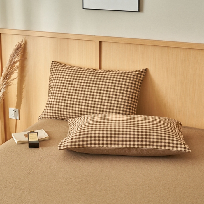 91家纺网 家纺一手货源 找家纺 简如 2026新款全棉纯棉色织水洗棉棉花空调被夏凉被 芸素-咖