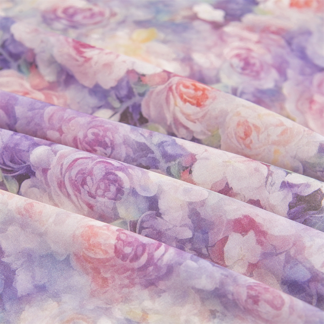 91家纺网 家纺一手货源 找家纺 宜凡家纺 2026新款莱赛尔印花夹棉床裙四件套 海棠碎影