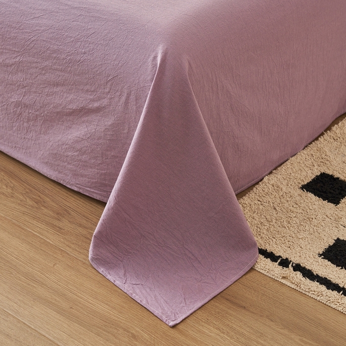 91家纺网 家纺一手货源 找家纺 简如 2026新款全棉纯棉色织水洗棉棉花空调被夏凉被 芸素-紫