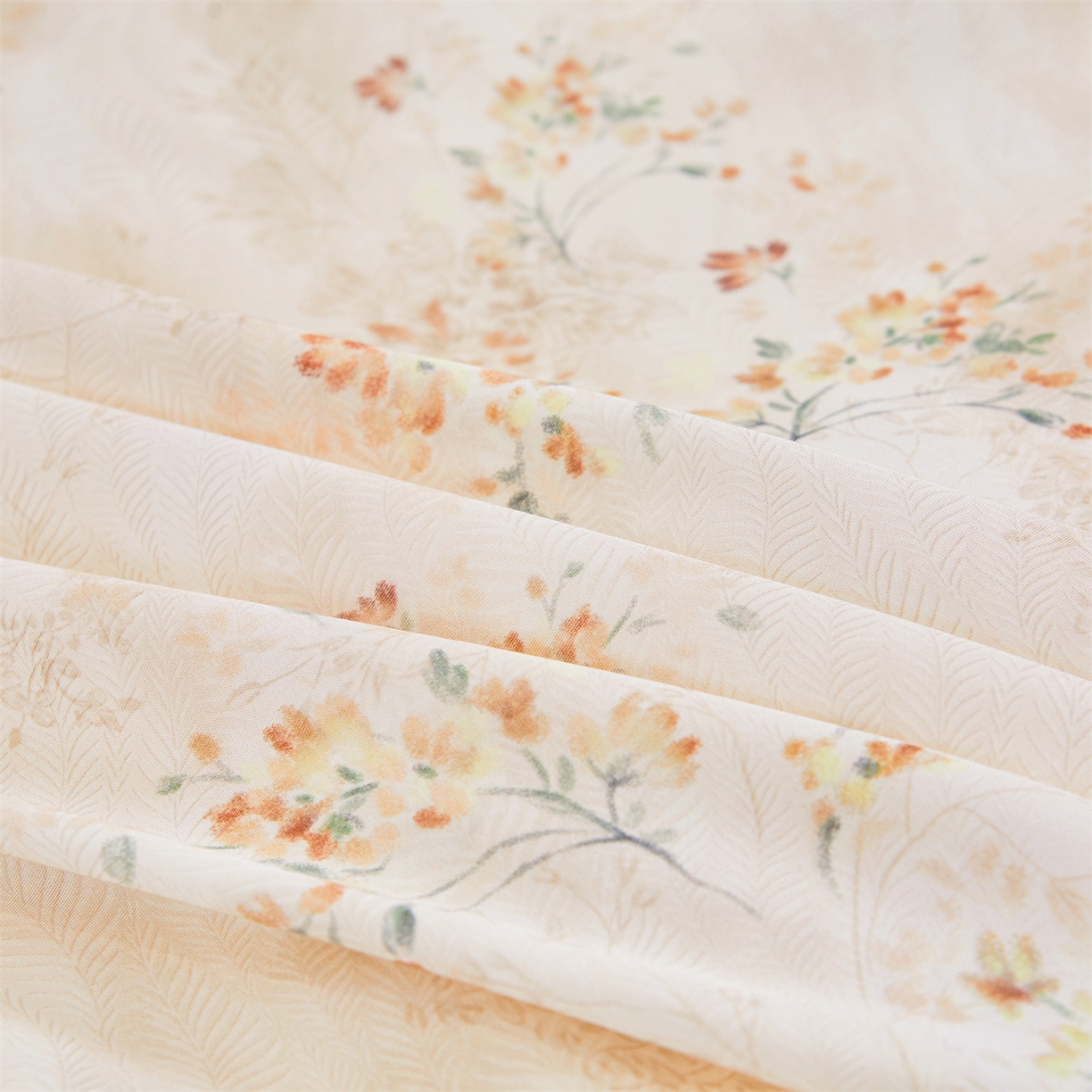 91家纺网 家纺一手货源 找家纺 宜凡家纺 2026新款莱赛尔印花夹棉床裙四件套 兰枝玉树