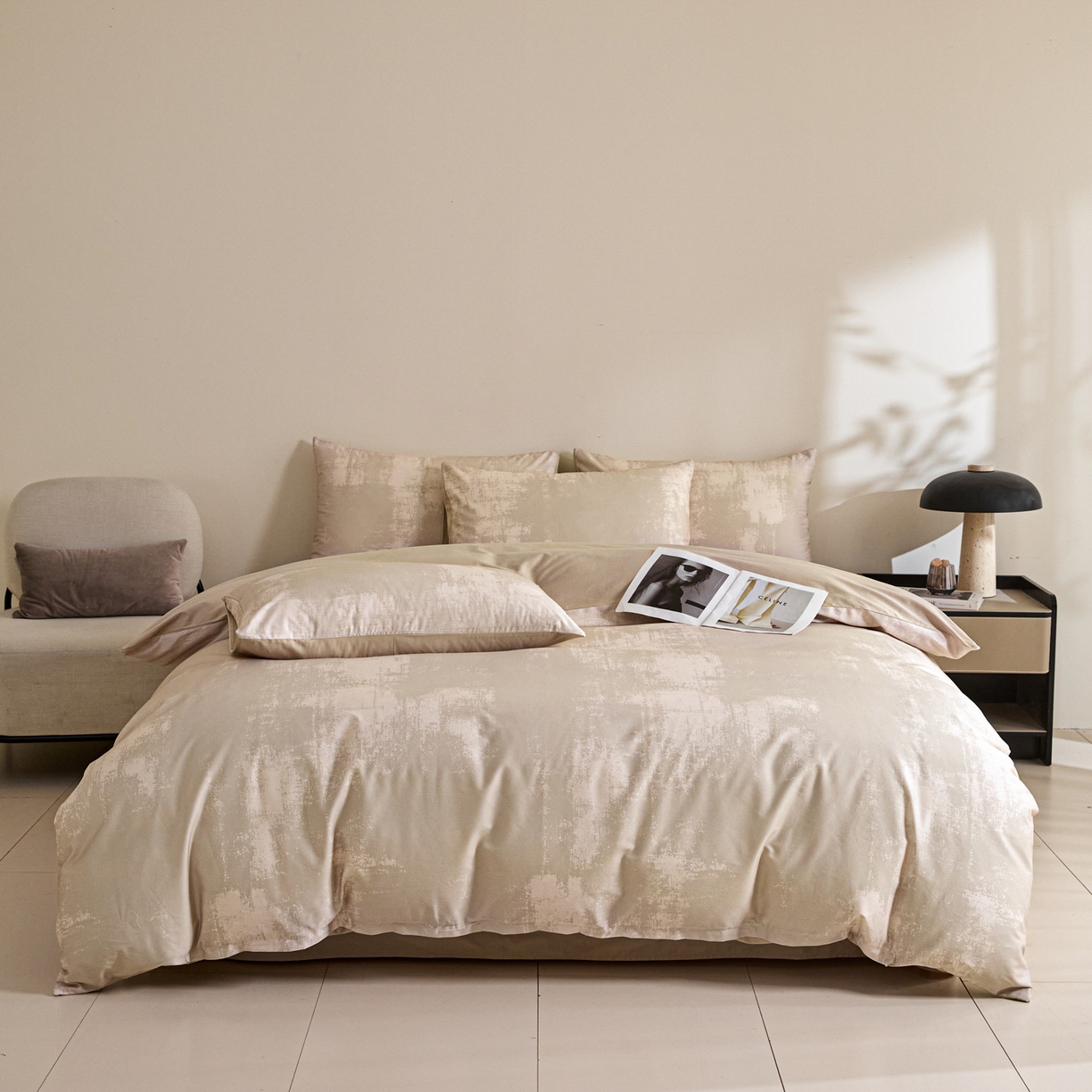 91家纺网 家纺一手货源 找家纺 （总）新方向 【控价 提供买家秀】2026新款 数码印花50s双股全棉贡缎长绒棉四件套-涂鸦日记（控价 标准288元 加大308元）