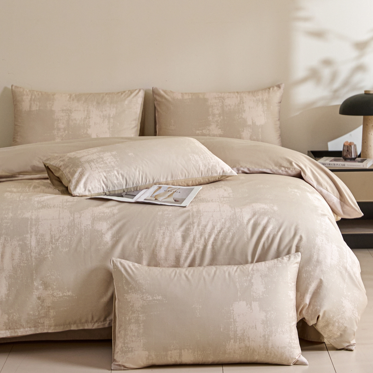 91家纺网 家纺一手货源 找家纺 （总）新方向 【控价 提供买家秀】2026新款 数码印花50s双股全棉贡缎长绒棉四件套-涂鸦日记（控价 标准288元 加大308元）