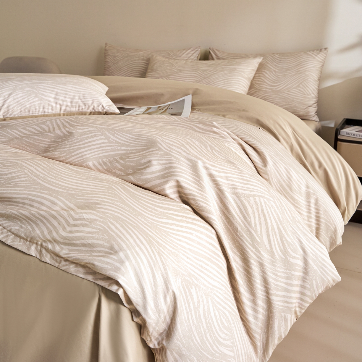 91家纺网 家纺一手货源 找家纺 新方向 【控价 提供买家秀】2026新款 数码印花50s双股全棉贡缎长绒棉四件套-罗马(控价 标准288元 加大308元) 罗马-香槟