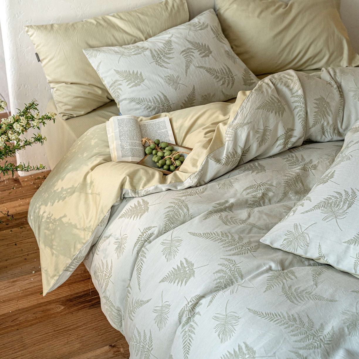 91家纺网 家纺一手货源 找家纺 （总）时光里 2026新款全棉纯棉60支色织水洗提花四件套