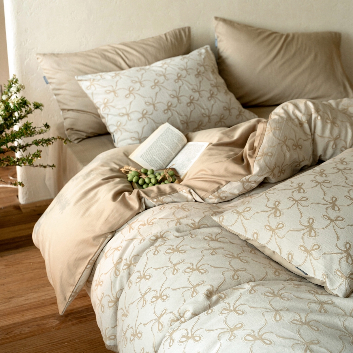 91家纺网 家纺一手货源 找家纺 （总）时光里 2026新款全棉纯棉60支色织水洗提花四件套