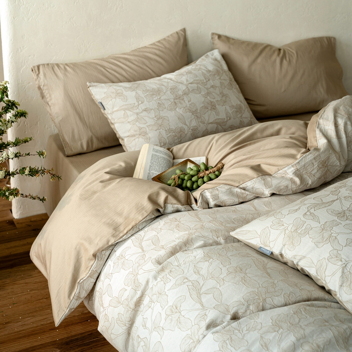 91家纺网 家纺一手货源 找家纺 （总）时光里 2026新款全棉纯棉60支色织水洗提花四件套