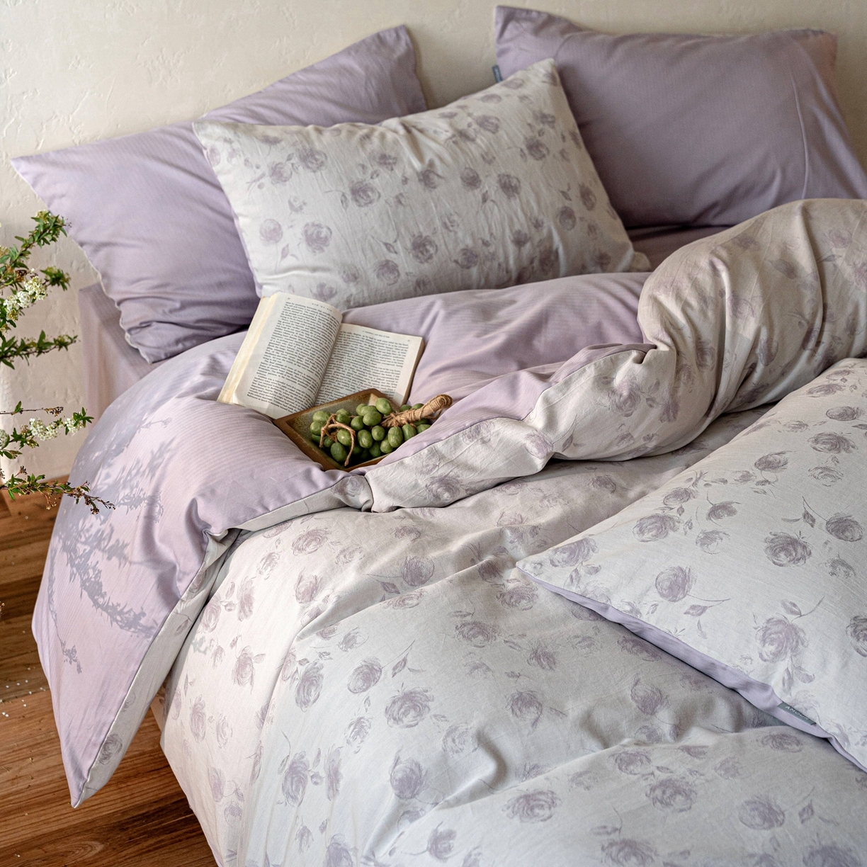 91家纺网 家纺一手货源 找家纺 （总）时光里 2026新款全棉纯棉60支色织水洗提花四件套