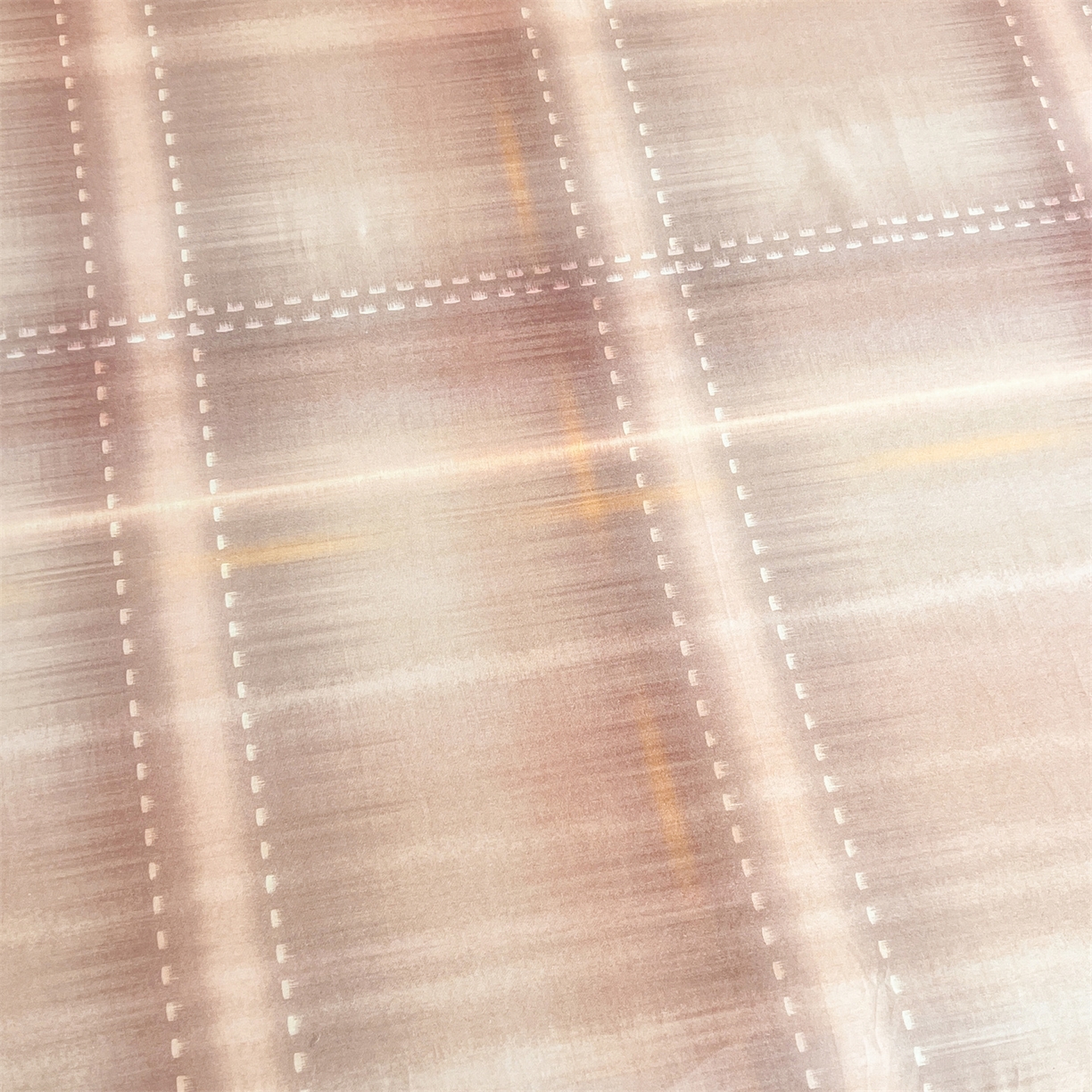 91家纺网 家纺一手货源 找家纺 宜凡家纺  2026新款全棉数码印花单层床裙格子系列单床裙三件套 光之羽 紫