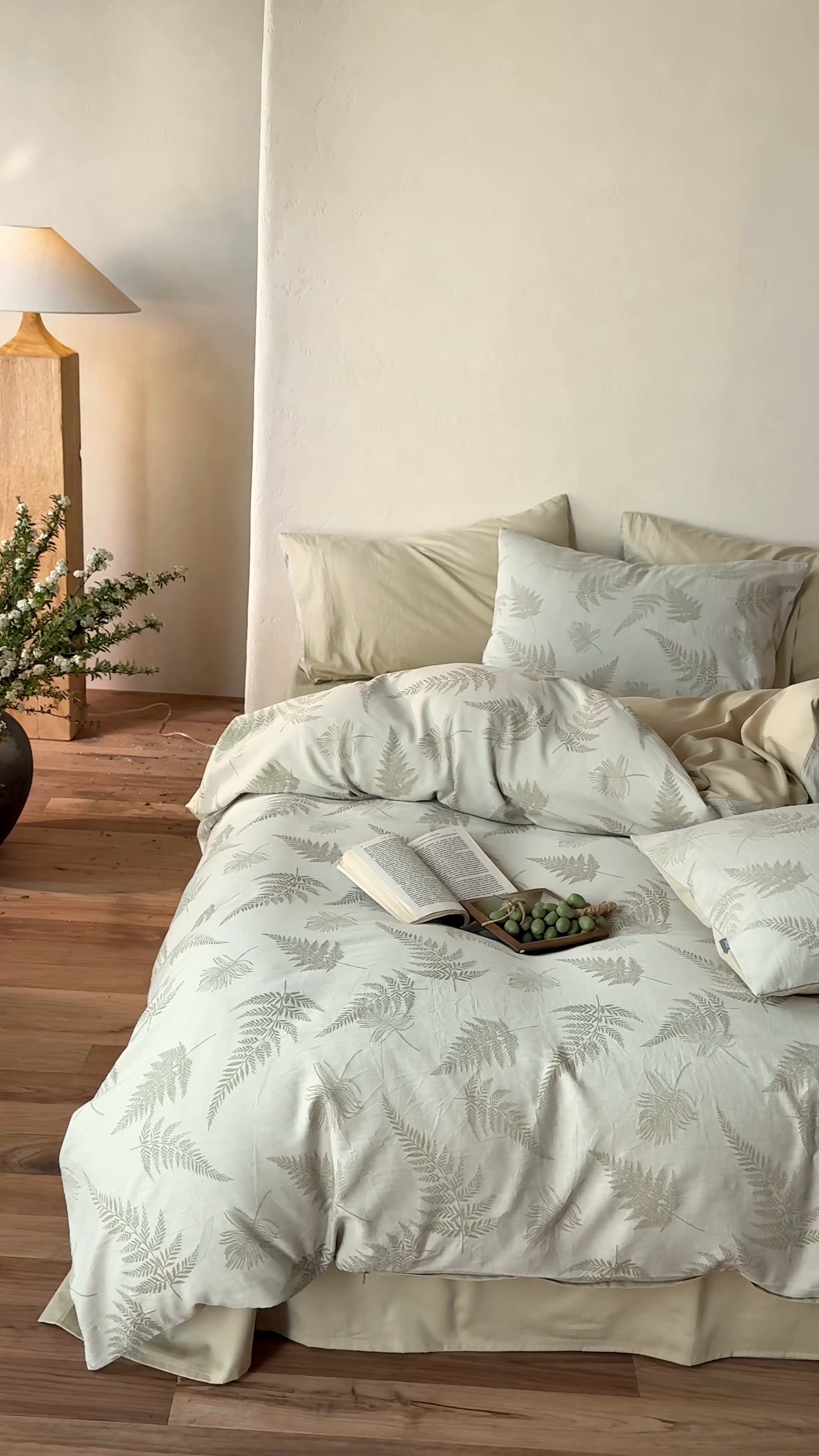 91家纺网 家纺一手货源 找家纺 时光里 2026新款全棉纯棉60支色织水洗提花四件套 枫锦