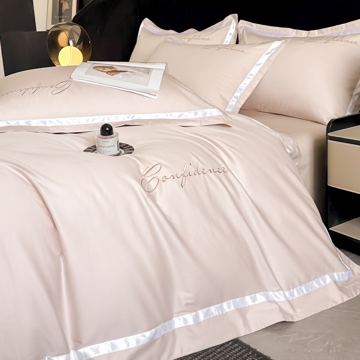 91家纺网 家纺一手货源 找家纺 （总）新方向 【控价 提供买家秀】2026新款刺绣50s双股全棉贡缎长绒棉四件套-自信(控价 标准328元 加大348元)