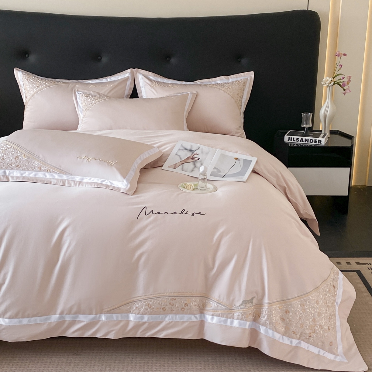 91家纺网 家纺一手货源 找家纺 （总）新方向 【控价 提供买家秀】2026新款刺绣50s双股全棉贡缎长绒棉四件套-威尔(控价 标准348元 加大368元)