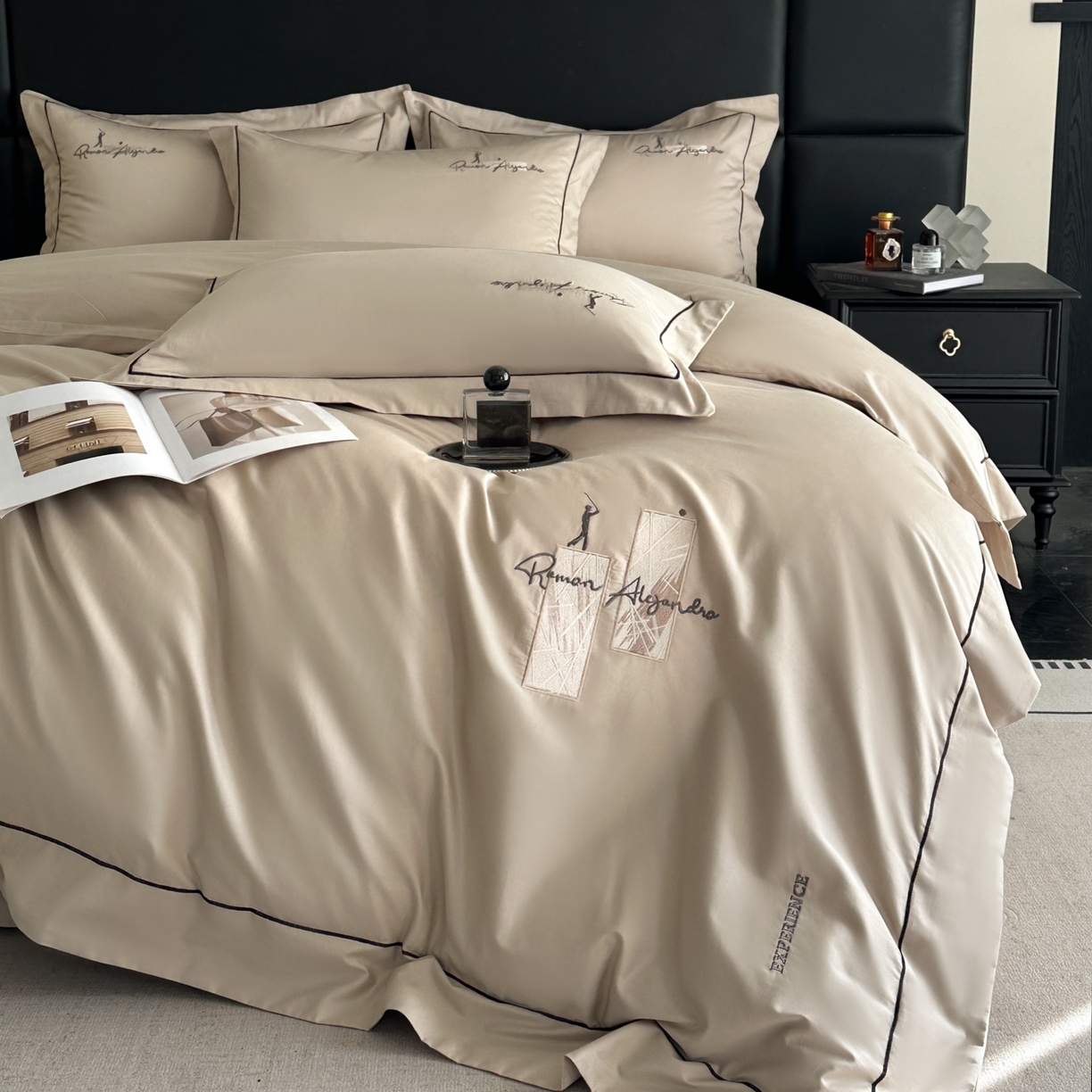 91家纺网 家纺一手货源 找家纺 （总）新方向 【控价 提供买家秀】2026新款 刺绣50s双股全棉贡缎长绒棉四件套-哈德森(控价 标准328元 加大348元)