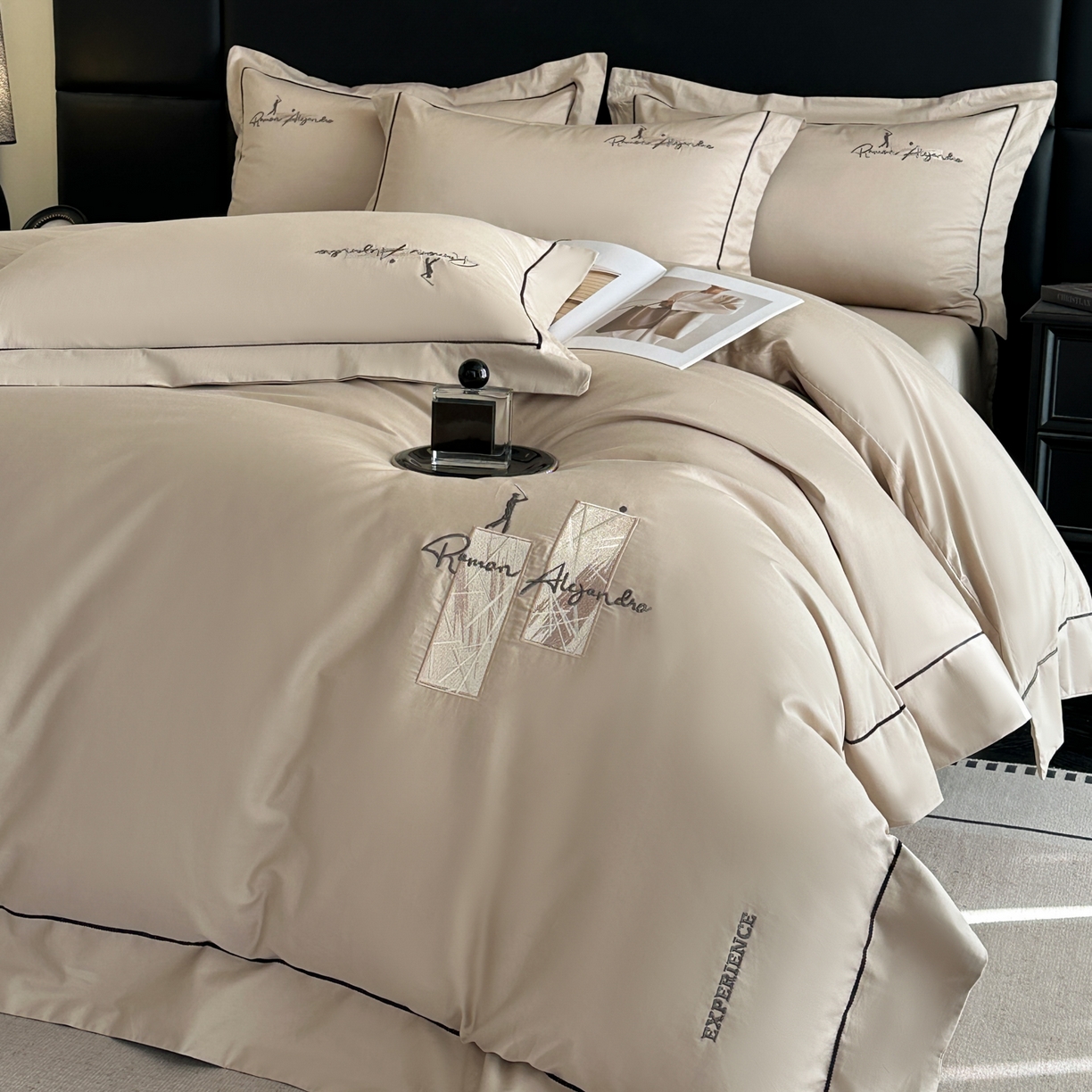 91家纺网 家纺一手货源 找家纺 （总）新方向 【控价 提供买家秀】2026新款 刺绣50s双股全棉贡缎长绒棉四件套-哈德森(控价 标准328元 加大348元)