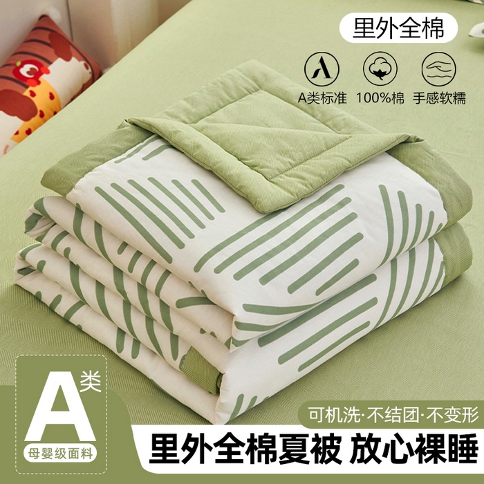 91家纺网 家纺一手货源 找家纺 简如 2026新款印花里外全棉夏凉被四件套 伯克利