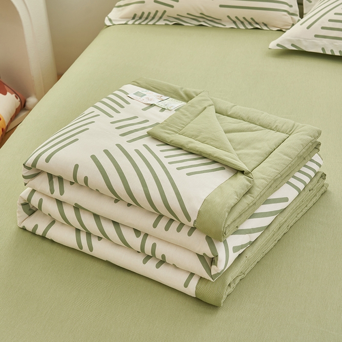 91家纺网 家纺一手货源 找家纺 简如 2026新款印花里外全棉夏凉被四件套 伯克利